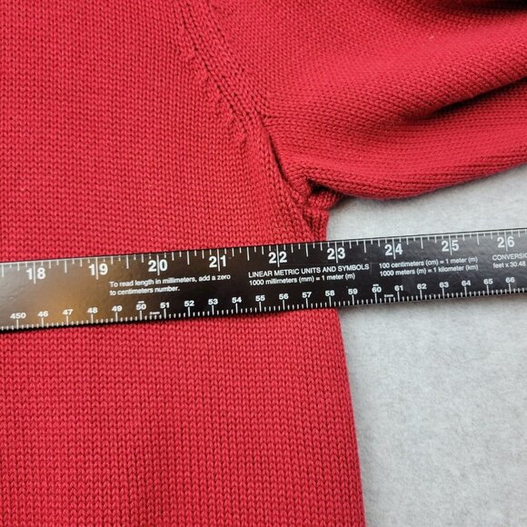 LL Bean Sweater Mens Size XL Double L Quarter Zip Red Knit 1/4 Zip Cotto… - Picture 6 of 10